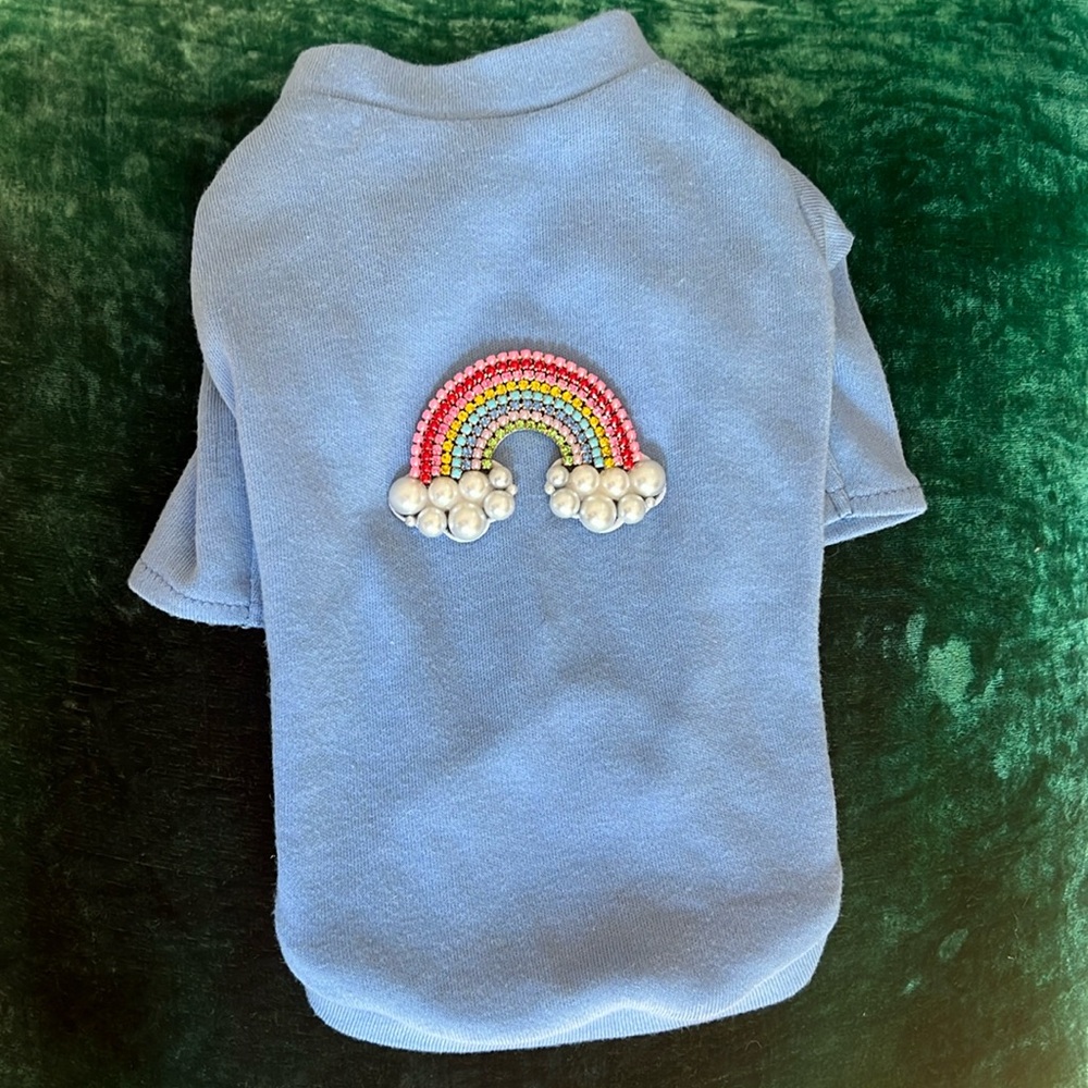 Periwinkle blue rainbow pride dog tee size medium